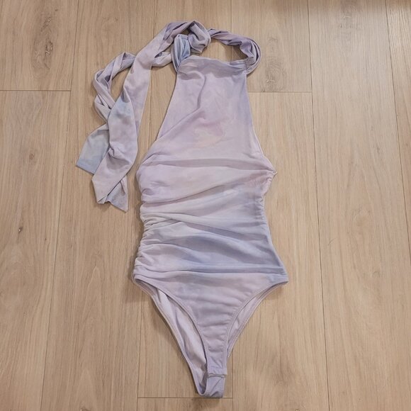 ZARA | Tie Dye Halter Mesh Bodysuit | Sz. XS - Picture 4 of 10